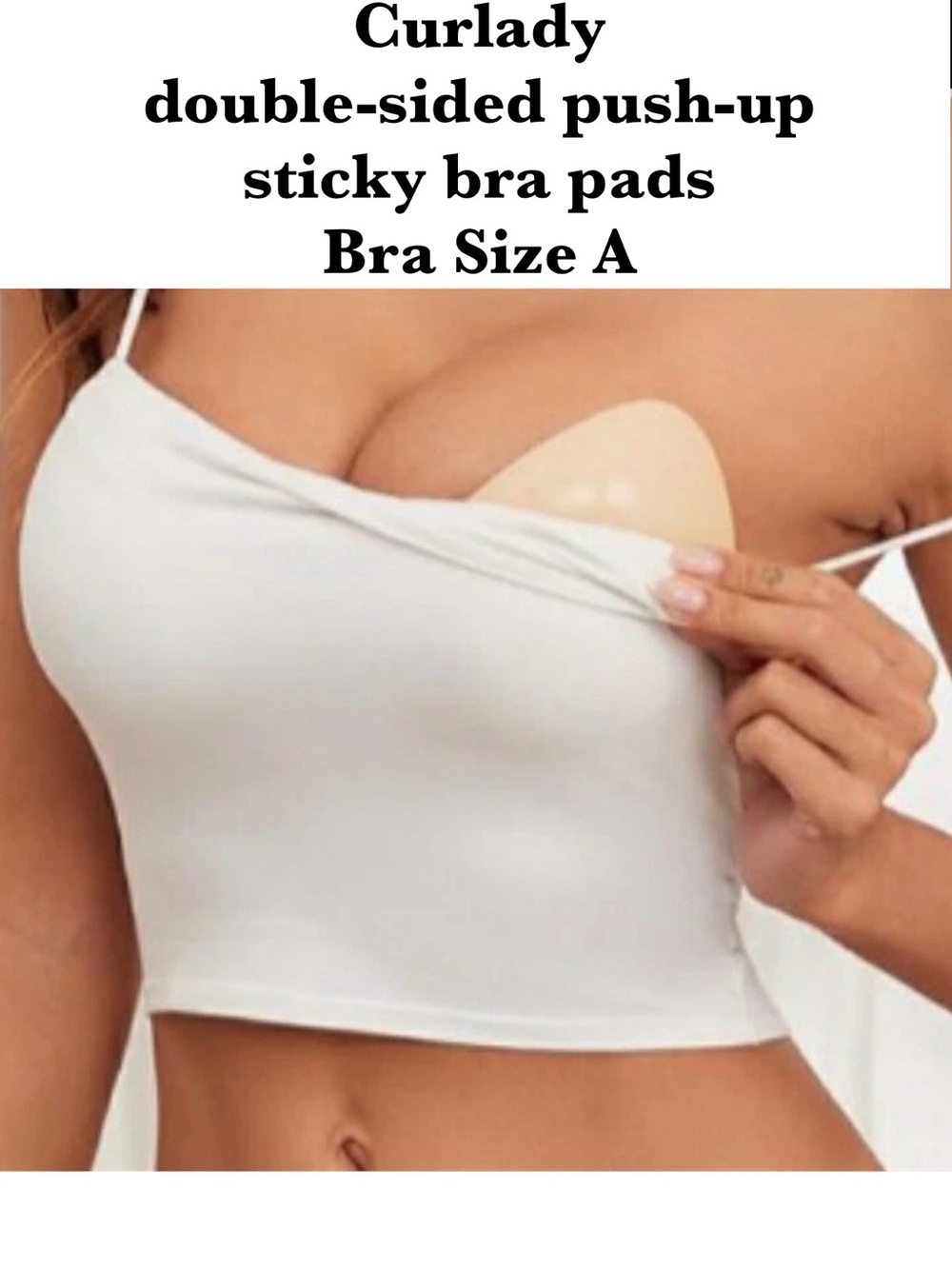 Curlady Beige Double-Sided Sticky Push-Up Bra Pads - Size A